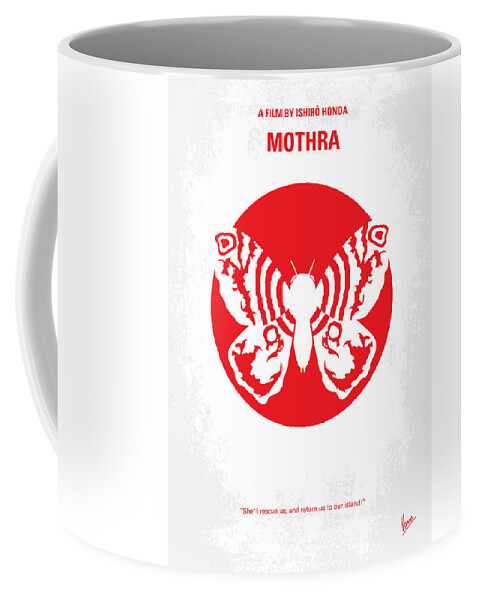 Mothra Coffee Mug featuring the digital art No391 My Mothra minimal movie poster by Chungkong Art
