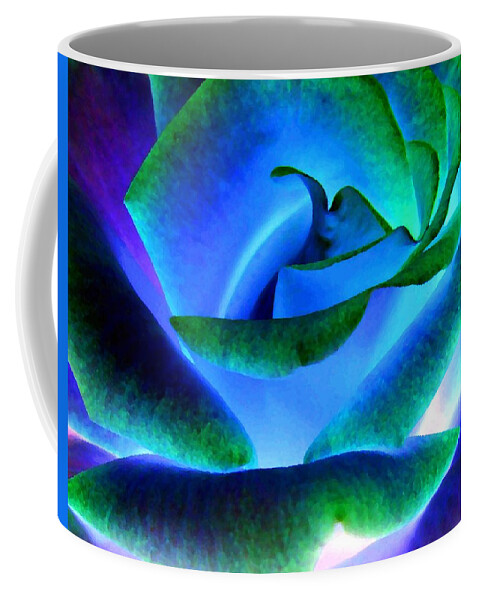 Northern Lights Rose Coffee Mug featuring the digital art Northern Lights Rose by Will Borden