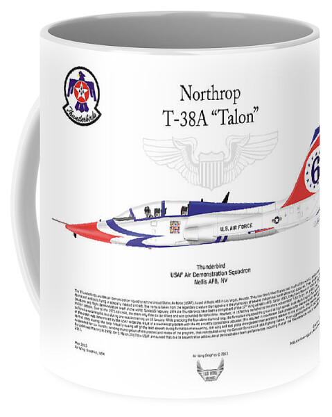 Northrop Coffee Mug featuring the digital art Northrop T-38A Talon Thunderbird 6 by Arthur Eggers