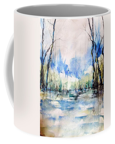 Blues Coffee Mug featuring the painting Nothing But Blue Skies...Coming Our Way by Robin Miller-Bookhout