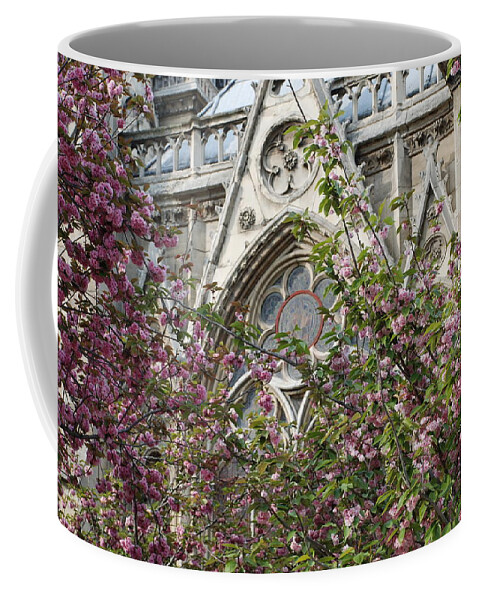 Notre Dame Coffee Mug featuring the photograph Notre Dame in April by Jennifer Ancker