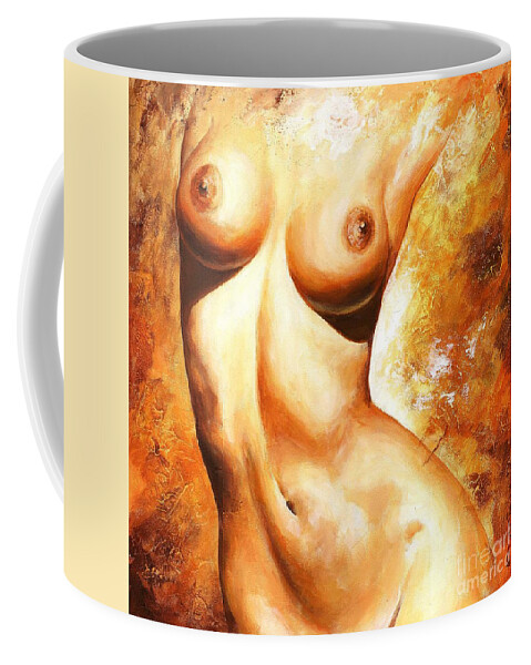 Abstract Coffee Mug featuring the painting Erotic details by Emerico Imre Toth