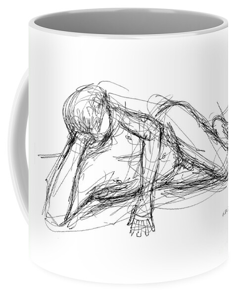 Male Sketches Coffee Mug featuring the drawing Nude Male Sketches 5 by Gordon Punt