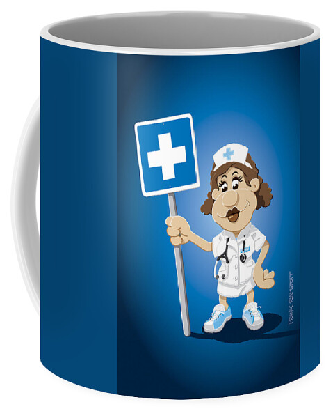 Nurse Cartoon Woman Hospital Sign Coffee Mug by Frank Ramspott - Pixels