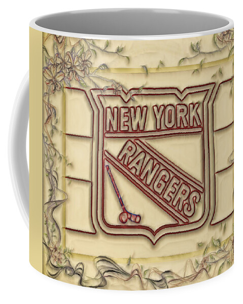 Ny Rangers Coffee Mug featuring the digital art NY Rangers-1 by Nina Bradica