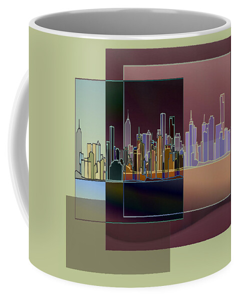 Nyc Coffee Mug featuring the digital art NYC Abstract-3 by Nina Bradica