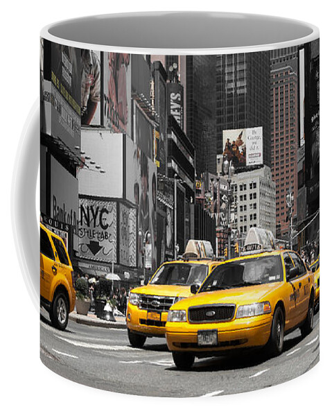 Manhatten Coffee Mug featuring the photograph NYC Yellow Cabs - ck by Hannes Cmarits