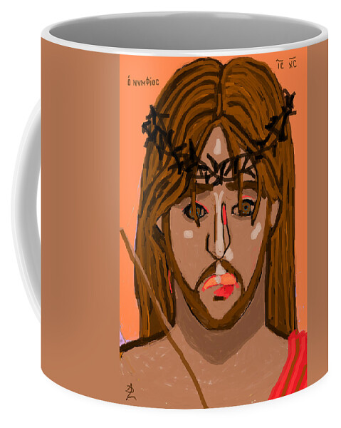 Icons Coffee Mug featuring the painting O Nymphios by Anita Dale Livaditis