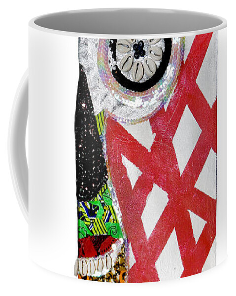 Tribal Coffee Mug featuring the tapestry - textile Obaoya by Apanaki Temitayo M