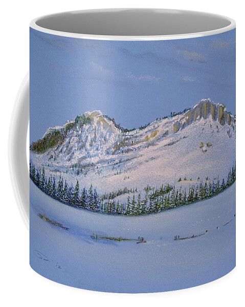 Observation Peak Coffee Mug featuring the pastel Observation Peak by Michele Myers