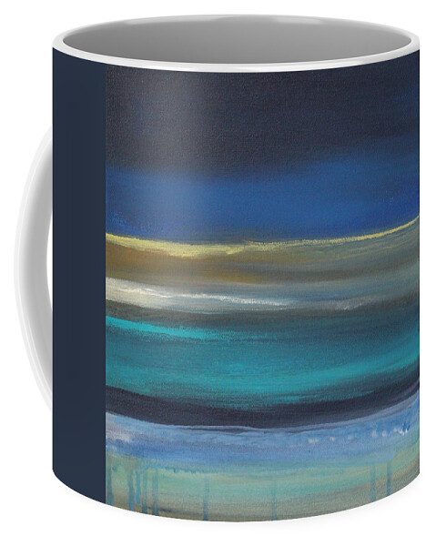 Abstract Painting Coffee Mug featuring the painting Ocean Blue 2 by Linda Woods