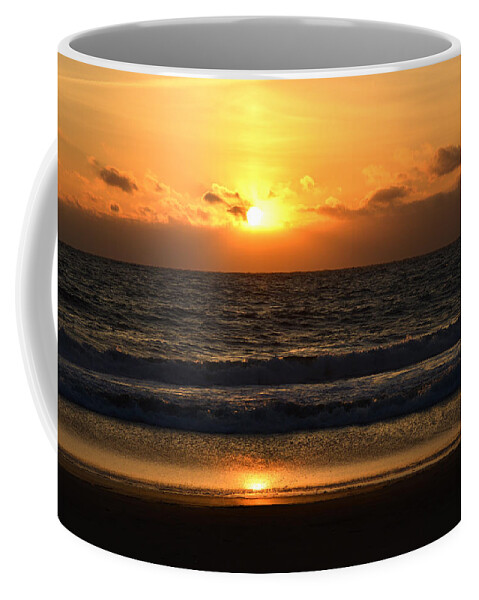 Ocean City Sunrise Coffee Mug featuring the photograph Ocean City Sunrise at 142nd Street by Bill Swartwout