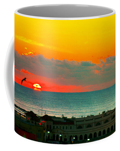 Ocean City New Jersey Coffee Mug featuring the photograph Ocean City Sunrise Over Music Pier by Beth Ferris Sale