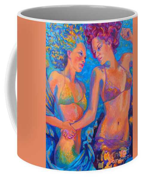 Sisters Coffee Mug featuring the painting Ocean Sisters by Isa Maria