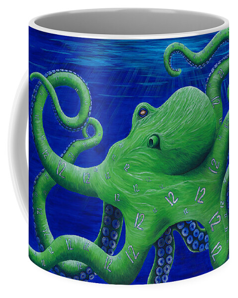Octopus Coffee Mug featuring the painting OctoHawk by Rebecca Parker