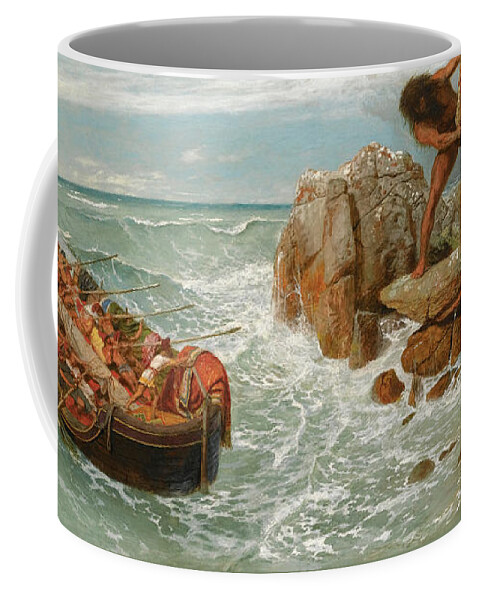 Arnold Boecklin Coffee Mug featuring the painting Odysseus and Polyphemus by Arnold Boecklin