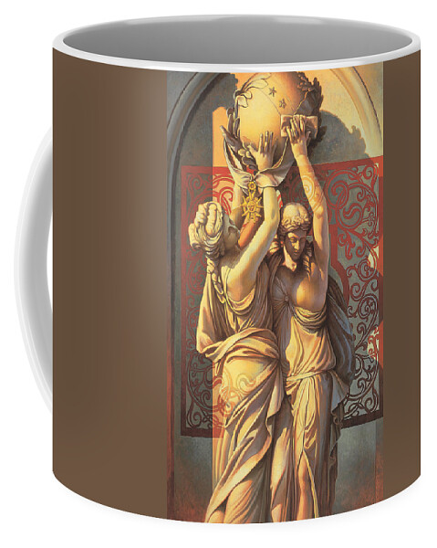 Conceptual Coffee Mug featuring the painting Offering by Mia Tavonatti