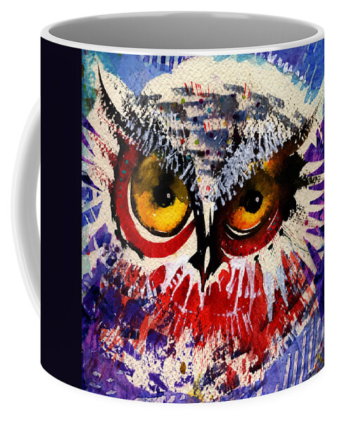  Owl Coffee Mug featuring the painting Oh Hush by Laurel Bahe