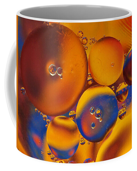 Oil And Water Coffee Mug featuring the photograph Oil and Water Abstract Geometric by Liz Mackney
