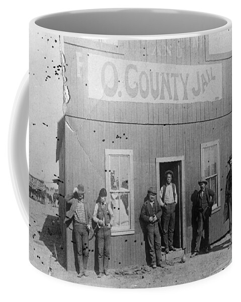 1893 Coffee Mug featuring the photograph Oklahoma Jailhouse, C1893 by Granger