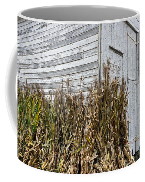Old Coffee Mug featuring the photograph Old Barn and Cornstalks by Photographic Arts And Design Studio