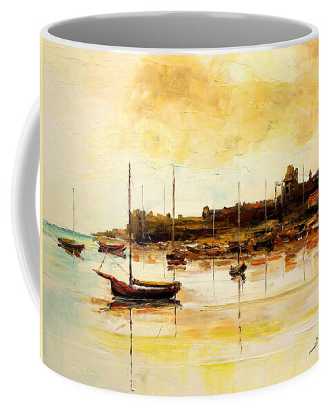 Harbour Coffee Mug featuring the painting Old British Harbour by Luke Karcz