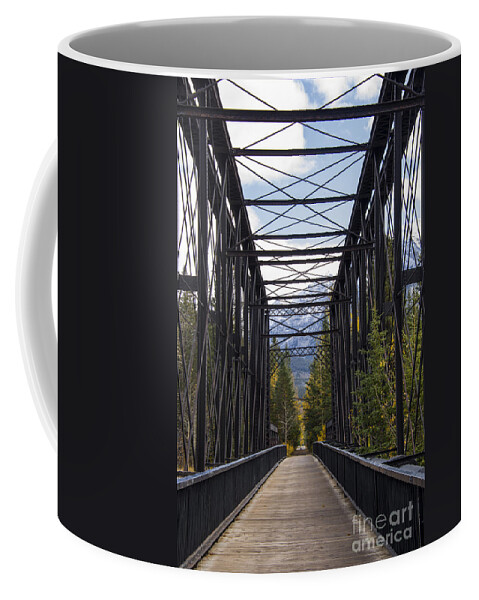 Canmore Coffee Mug featuring the photograph Old Canmore Railroad Bridge by Bob Phillips