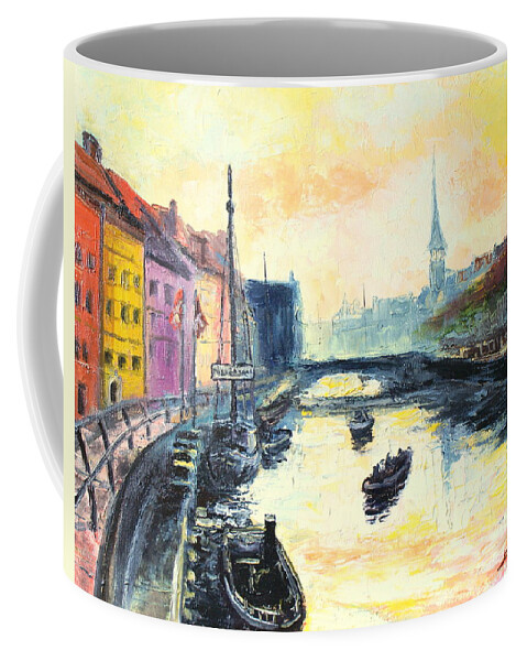 Copenhagen Coffee Mug featuring the painting Old Copenhagen by Luke Karcz