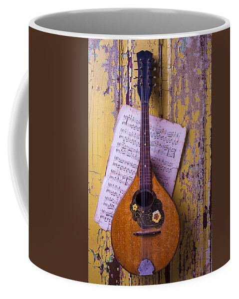 Mandolin Coffee Mug featuring the photograph Old Mandolin With Sheet Music by Garry Gay