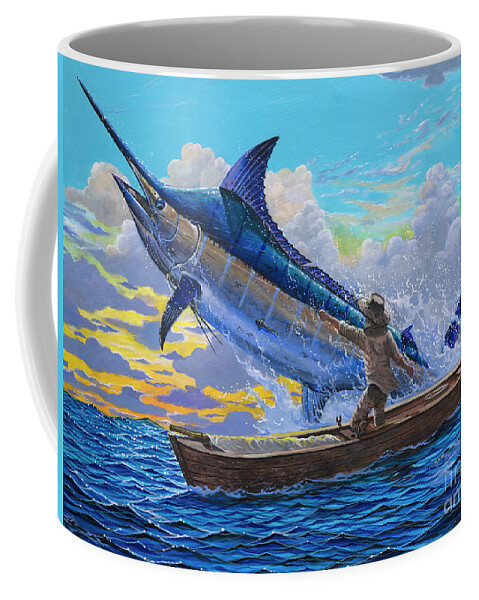 Marlin Coffee Mug featuring the painting Old Man and the Sea Off00133 by Carey Chen
