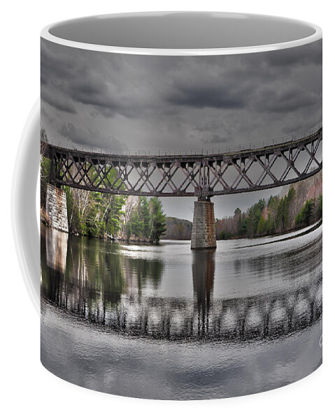 Old Bridge Coffee Mug featuring the photograph Old Menominee Bridge by Gwen Gibson