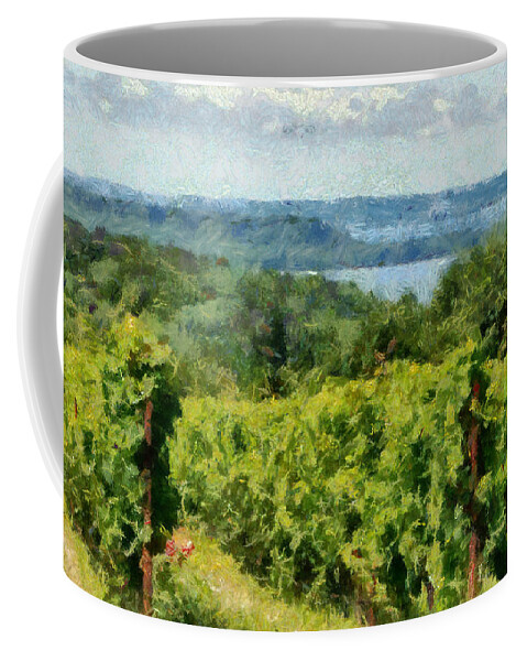 Vineyards Coffee Mug featuring the photograph Old Mission Peninsula Vineyard by Michelle Calkins