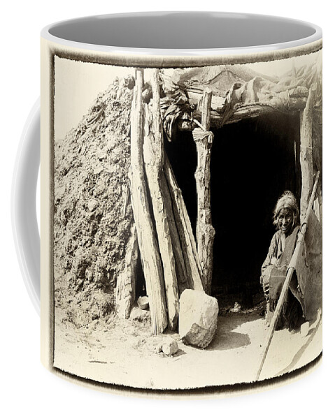 Indian Coffee Mug featuring the photograph Old Navajo at his Hogan by Paul W Faust - Impressions of Light