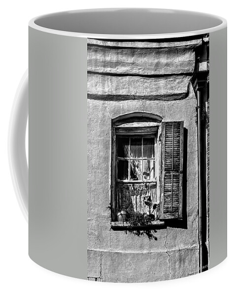 Shutter Coffee Mug featuring the photograph Old One Shutter - BW by Christopher Holmes