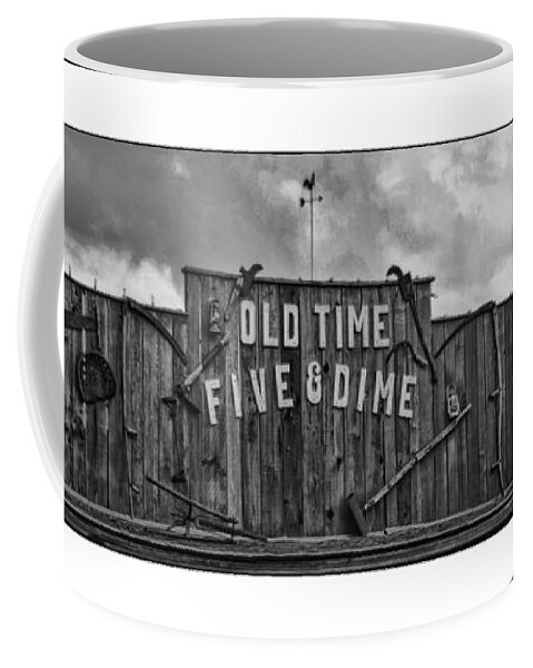 Black And White Coffee Mug featuring the photograph Old Time Five and Dime by Ron Roberts