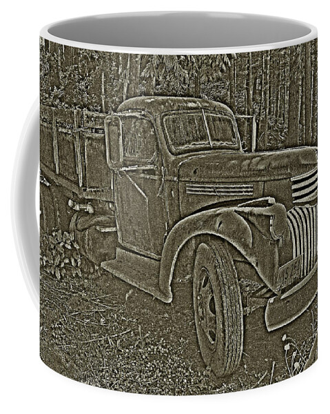 Old Truck Coffee Mug featuring the photograph Old Truck in Sepia by Betty Depee