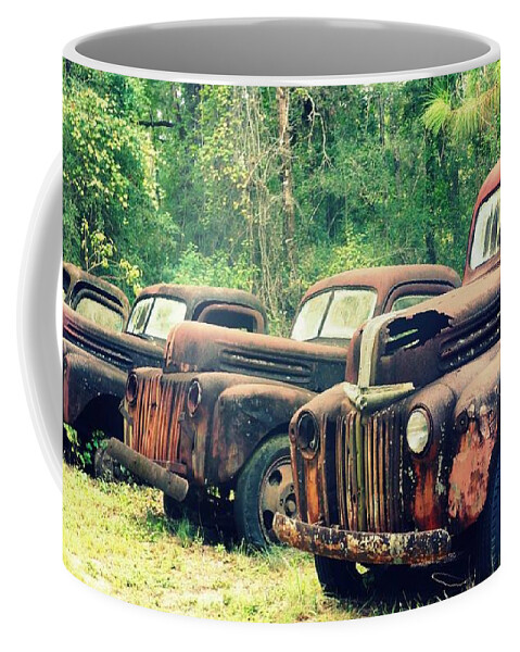 Old Coffee Mug featuring the photograph Old Trucks Graveyard by Paul Wilford