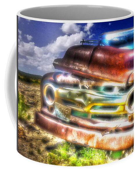 Vintage Coffee Mug featuring the photograph Wyoming Old Chevy Truck by Amanda Smith