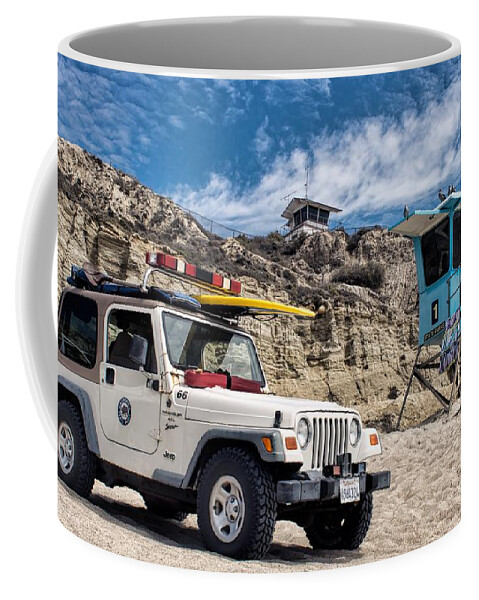 Jeep Coffee Mug featuring the photograph On Duty by Peggy Hughes
