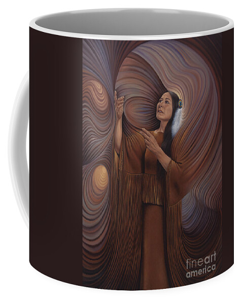 Bonnie-jo-hunt Coffee Mug featuring the painting On Sacred Ground Series V by Ricardo Chavez-Mendez