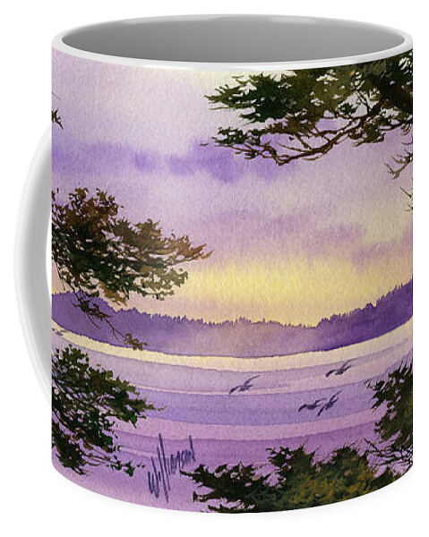 Landscape Fine Art Print Coffee Mug featuring the painting On That Radiant Shore by James Williamson