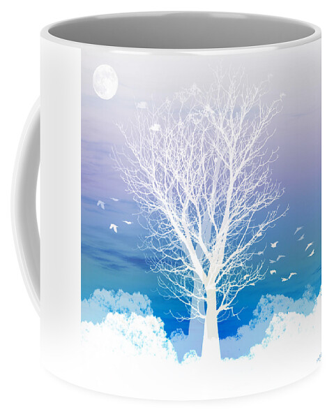 Tree Coffee Mug featuring the photograph Once upon a moon lit night... by Holly Kempe