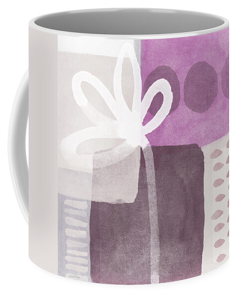 Hope Coffee Mug featuring the mixed media One Flower- contemporary painting by Linda Woods