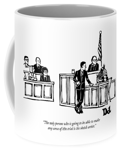 One Juror Speaks To Another As A Lawyer Questions Coffee Mug