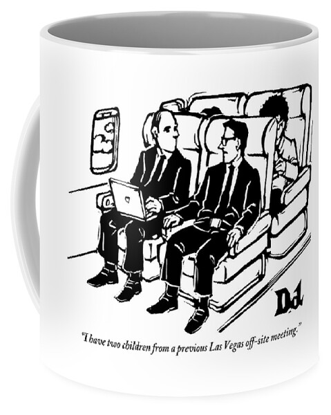 One Man Speaks To Another On An Airplane Coffee Mug