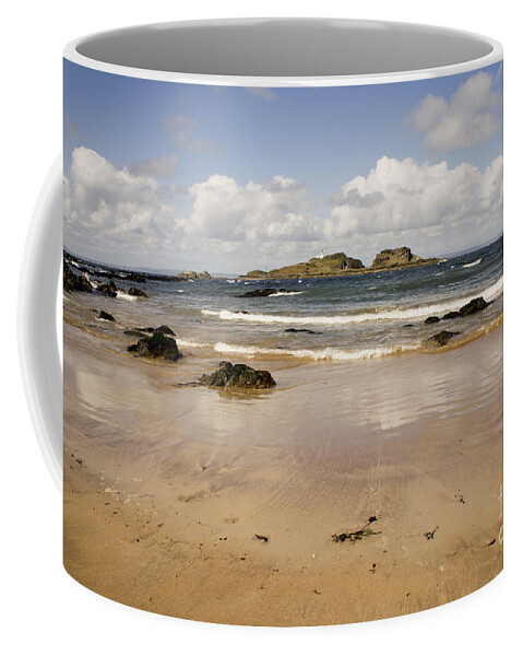 Fidra Lighthouse And Seashore Coffee Mug featuring the photograph Only clouds from skies by Elena Perelman