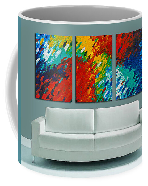 Color Coffee Mug featuring the painting Only Till Eternity Hung As A Triptych By Sharon Cummings by Sharon Cummings