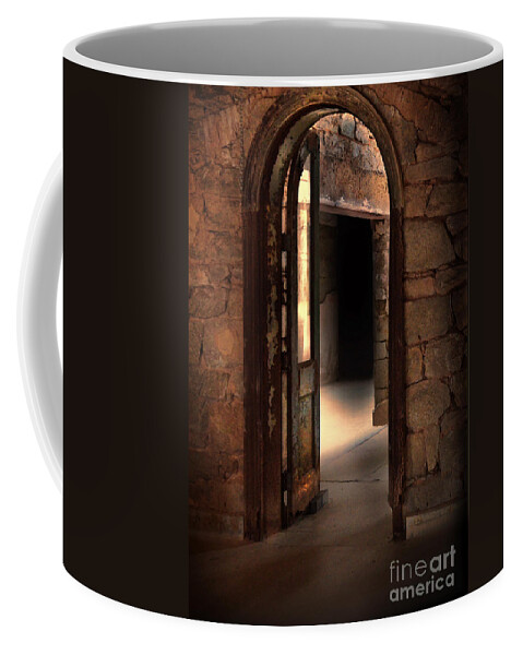 Door Coffee Mug featuring the photograph Open Doorways in Old Building by Jill Battaglia