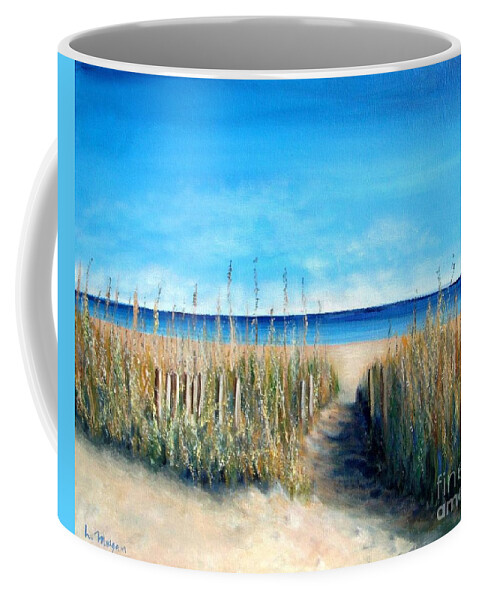 Seascape Coffee Mug featuring the painting Pathway to Peace by Laurie Morgan
