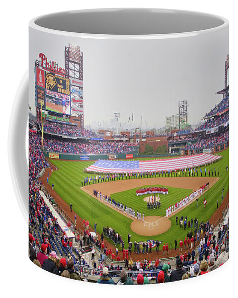 Photography Coffee Mug featuring the photograph Opening Day Ceremonies Featuring by Panoramic Images